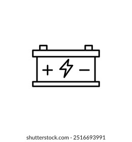 Battery flat icon. electricity vector trendy style linear illustration for web and app..eps