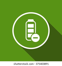 battery flat icon with long shadow. vector illustration