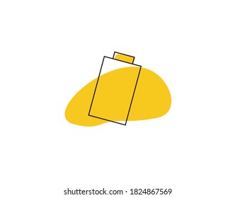 battery Flat Icon on white background in vector illustration