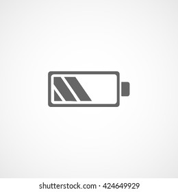 Battery Flat Icon On White Background