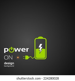 Battery Flat Icon Power Concept Background Design Layout For Poster Flyer Cover Brochure Banner, Promotional Product Presentation