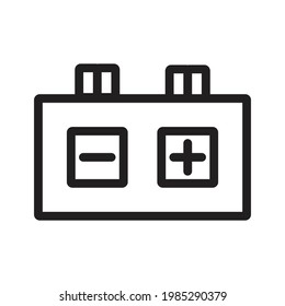 Battery flat icon. Single high quality symbol of line electricity vector for web design or mobile app. Color sign of energy for design logo. Single pictogram on white background