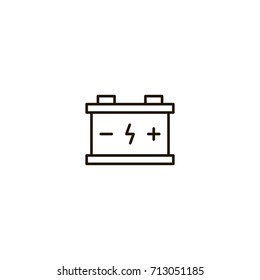 Battery flat icon. Single high quality symbol of line electricity vector for web design or mobile app. Color sign of energy for design logo. Single pictogram on white background