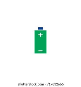 Battery flat icon. Single high quality symbol of line electricity vector for web design or mobile app. Color sign of energy for design logo. Single pictogram on white background