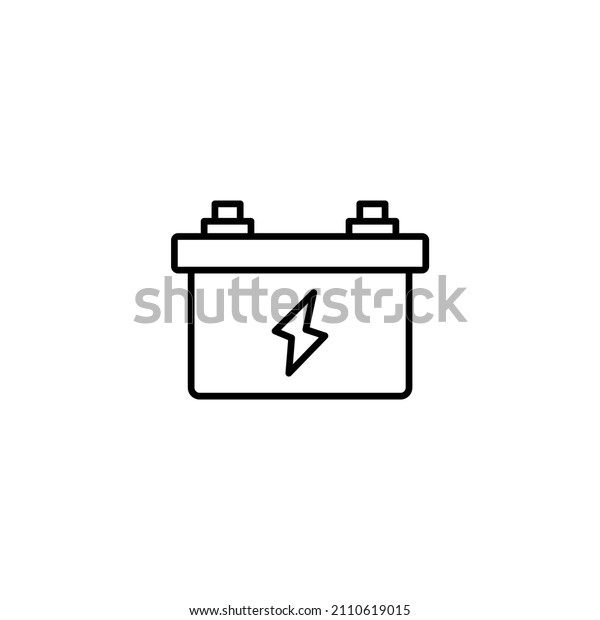 Battery flat icon.
Single high quality symbol of line electricity vector for web
design or mobile app. Color sign of energy for design logo. Single
pictogram on white
background
