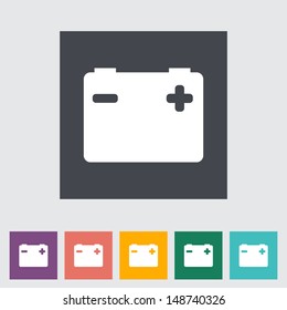 Battery flat icon. Vector illustration.