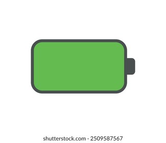 Battery flat icon vector illustration. Battery level. Fully battery sign.