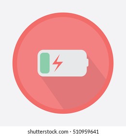 Battery Flat Icon Vector Illustration