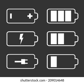 Battery flat icons