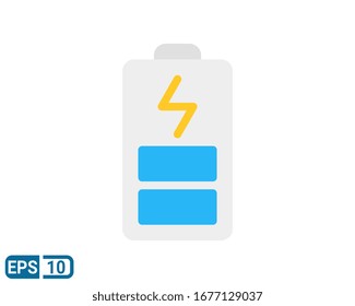 Battery flat style icon Vector Illustration on the white background. EPS 10