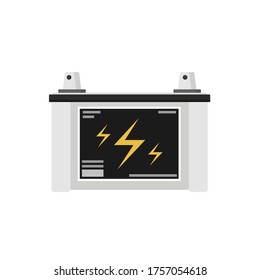 Battery flat style isolated on white. Industrial object concept vector for your design work, presentation, website or others.