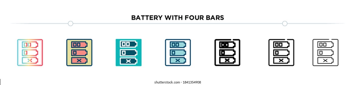 battery with four bars icon designed in gradient, filled, two color, thin line and outline style. vector illustration of battery with four bars vector icons. can be used for mobile, ui, web
