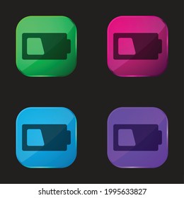 Battery four color glass button icon