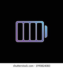 Batería con cuatro divisiones vacías icono del vector de gradiente azul