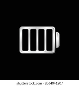 Battery With Four Empty Divisions silver plated metallic icon