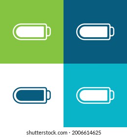 Batería con carga completa Plano de cuatro colores conjunto mínimo de iconos