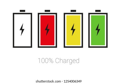 Battery. a full cycle of the battery. an empty battery is fully charged