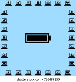 Battery full icon, accumulator vector illustration