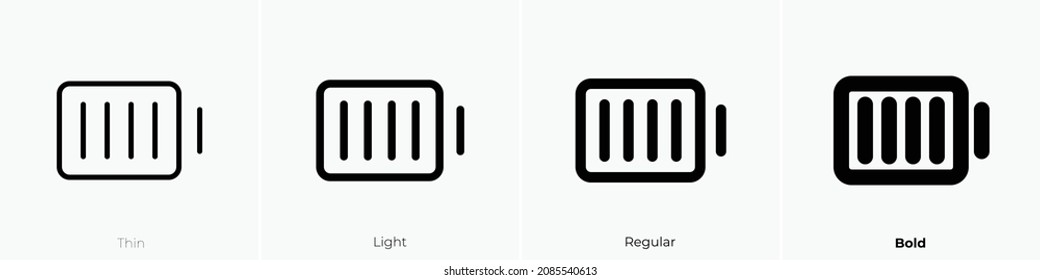 Batterieladensymbol. Thin, hellrosa und feines Design einzeln auf weißem Hintergrund