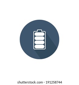 Battery full level indicator icon. Vector illustration