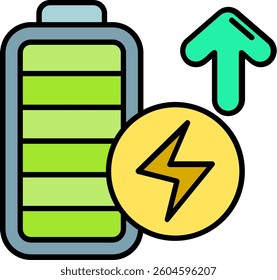 Battery full Line vector Icon Design