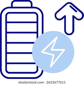 Design de ícone de vetor de linha cheia de bateria