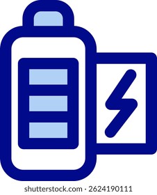 Diseño de icono de Vector de línea completa de batería