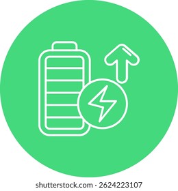 Design de ícone de vetor de linha cheia de bateria