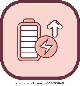Battery full Line vector Icon Design