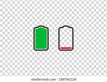 Battery Full Low Empty Charging Smartphone Fully Charged Vector Illustration
