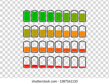 Battery Full Low Empty Charging Smartphone Fully Charged Vector Illustration