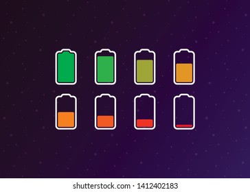Battery Full Low Empty Charging Smartphone Fully Charged Vector Illustration