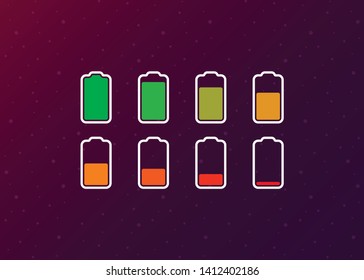 Battery Full Low Empty Charging Smartphone Fully Charged Vector Illustration