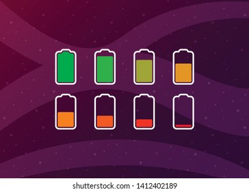 Battery Full Low Empty Charging Smartphone Fully Charged Vector Illustration