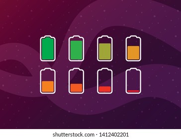 Battery Full Low Empty Charging Smartphone Fully Charged Vector Illustration