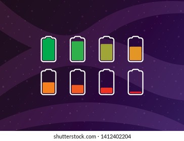 Battery Full Low Empty Charging Smartphone Fully Charged Vector Illustration