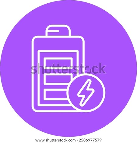 Battery full Outline Circle Icon Style Design