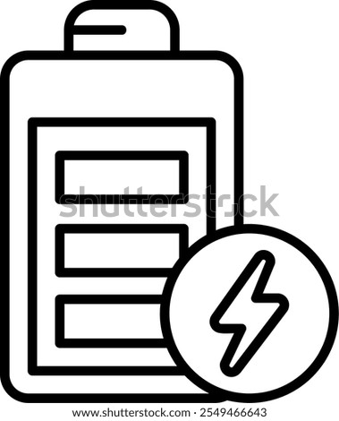 Battery full Outline Icon Style Design