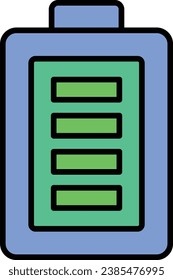 Icono de vector completo de la batería. Se puede usar para imprimir, móviles y aplicaciones web.