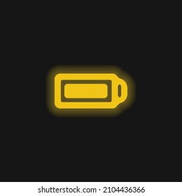 Battery Full yellow glowing neon icon