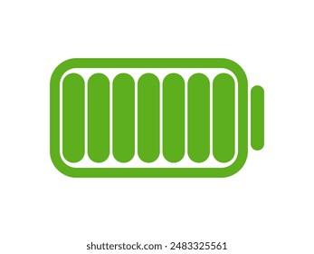Battery Fully Charged Icon. Battery 100% Symbol Icon. High Battery Sign.