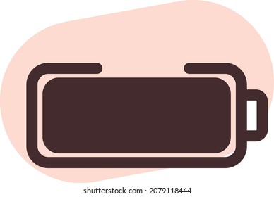 Batería totalmente cargada, ilustración, vector, sobre fondo blanco.