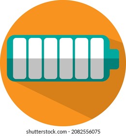 Battery fully charged, illustration, vector, on a white background.