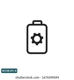 battery and gear icon power setting symbol design element logo template