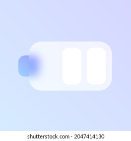battery glass morphism trendy style icon. battery color vector icon with blur, transparent glass and purple gradient. for web and ui design, mobile apps and promo business polygraphy