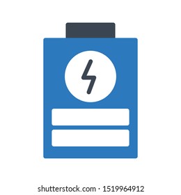 battery glyph colour line vector icon