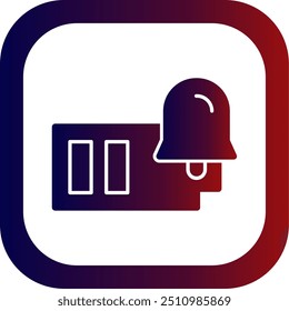 Battery Glyph Gradient Round Corner Vector Icon Design