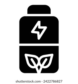 battery Glyph Icon Background White