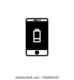 Battery glyph icon black and white