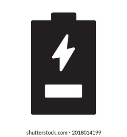 Icono vectorial de estilo glifo de batería que puede modificar o editar fácilmente 